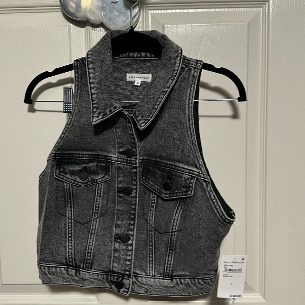 NWT Good American denim vest
